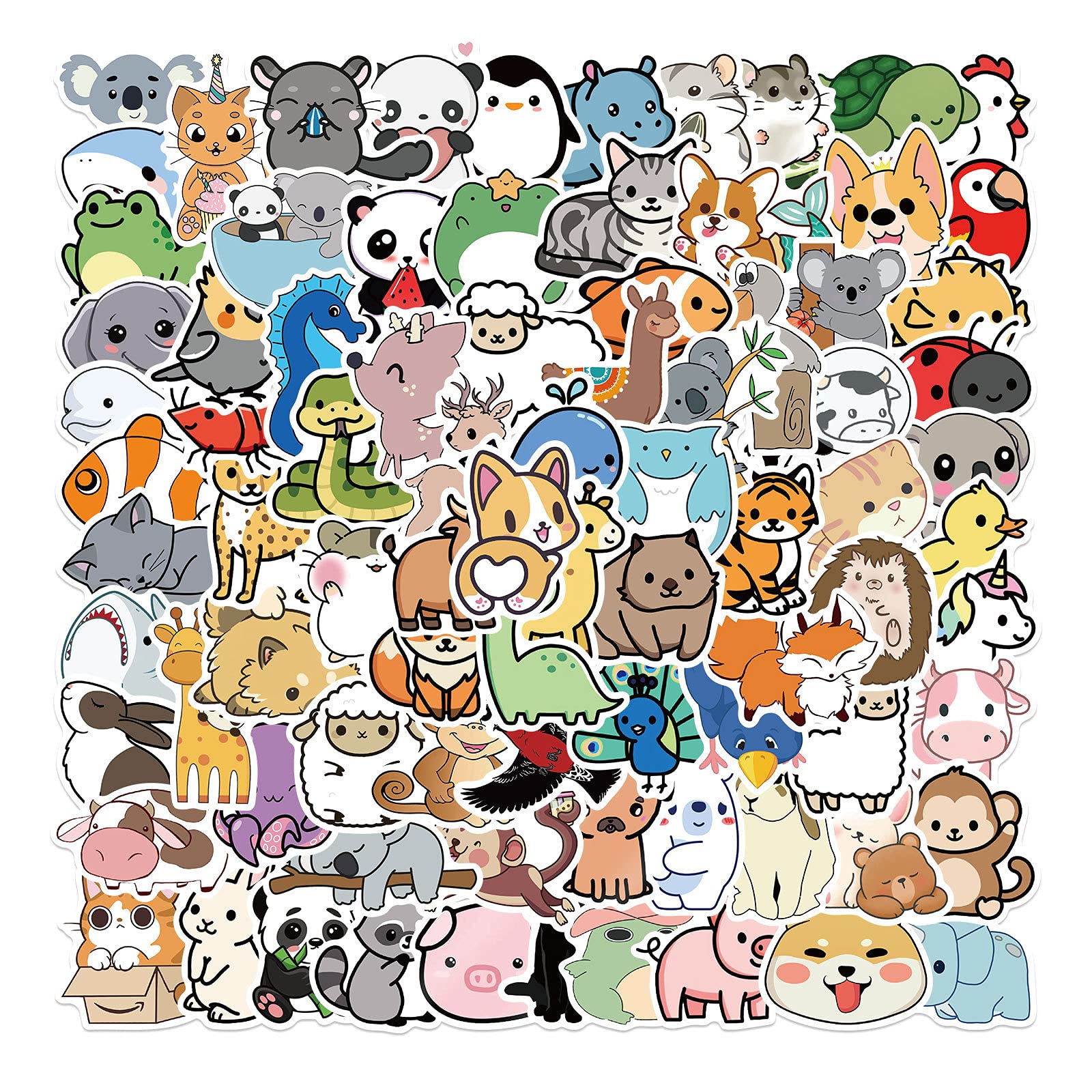 DOFE 100PCS Cute Animal Stickers - Waterproof Vinyl Decals for Skateboard, Car, Laptop, Motorcycle, Bicycle & Luggage - Fun Graffiti Patches for Teens & Kids - Perfect for DIY Decor, School Supplies & Personalizing Belongings