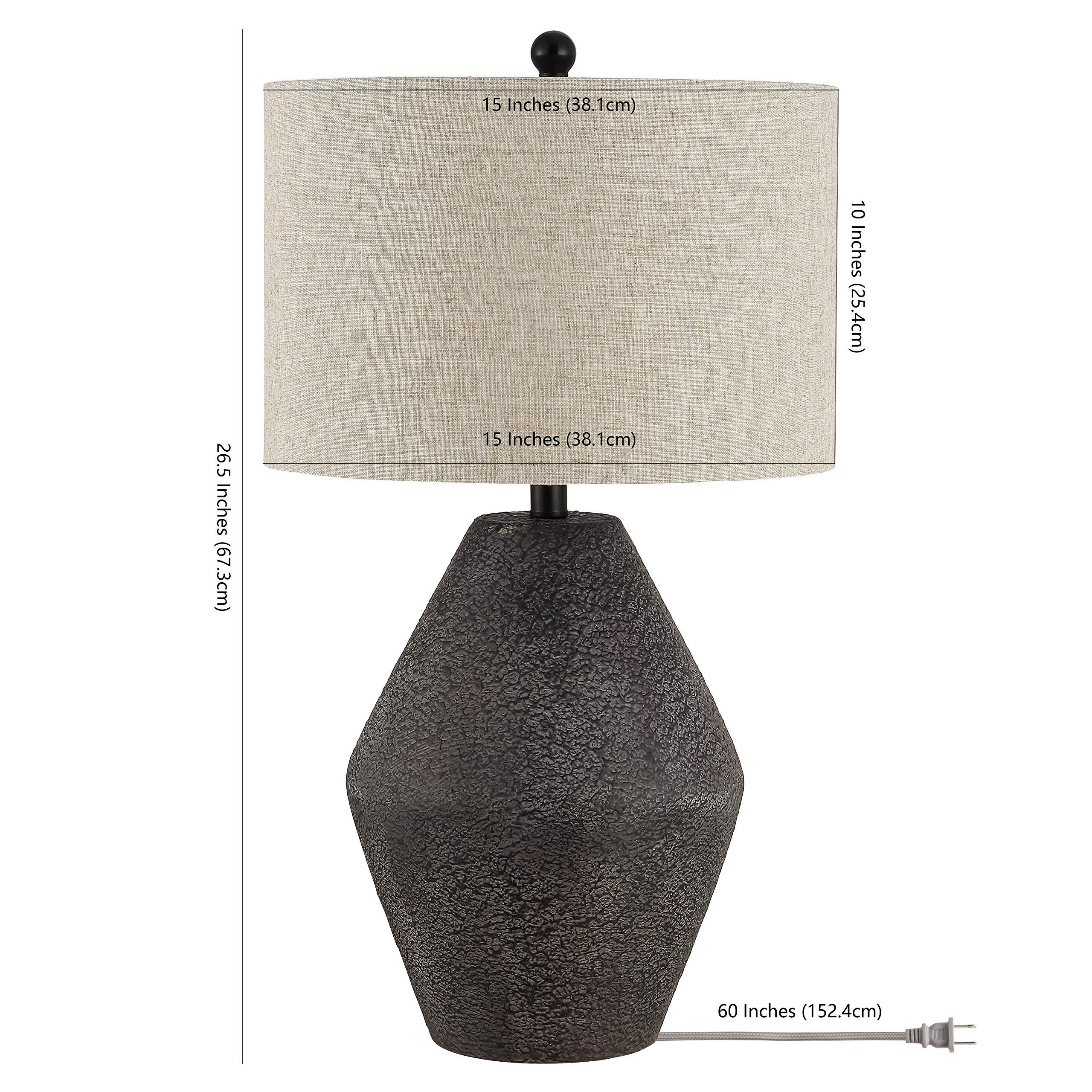 SAFAVIEH Ersta Modern Rustic Farmhouse Table Lamp - 27 Inch Brown LED Desk Lamp with Bulb Included for Bedroom, Living Room, Home Office & Nightstand - Perfect for Reading, Working & Ambient Lighting