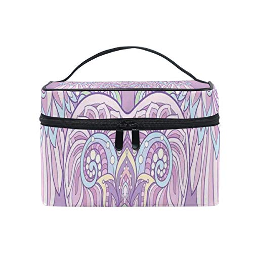 DoubleCW Angel Wings Makeup Bag - Waterproof Travel Cosmetic Organizer with Zipper, Portable Toiletry Pouch for Women | Perfect for Makeup Brushes, Jewelry, Pencils & Travel Essentials | Great Gift for Bridesmaids, Birthday & Christmas