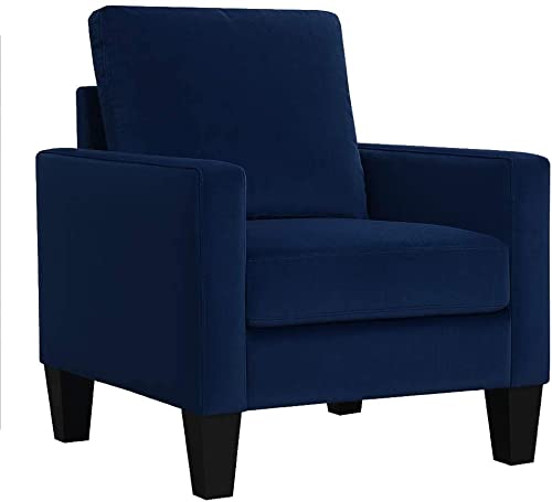 AC Pacific Ally Mid Century Modern Upholstered Living Room Arm Chair in Berry Blue - Stylish Comfort for Living Rooms, Offices & Reading Nooks