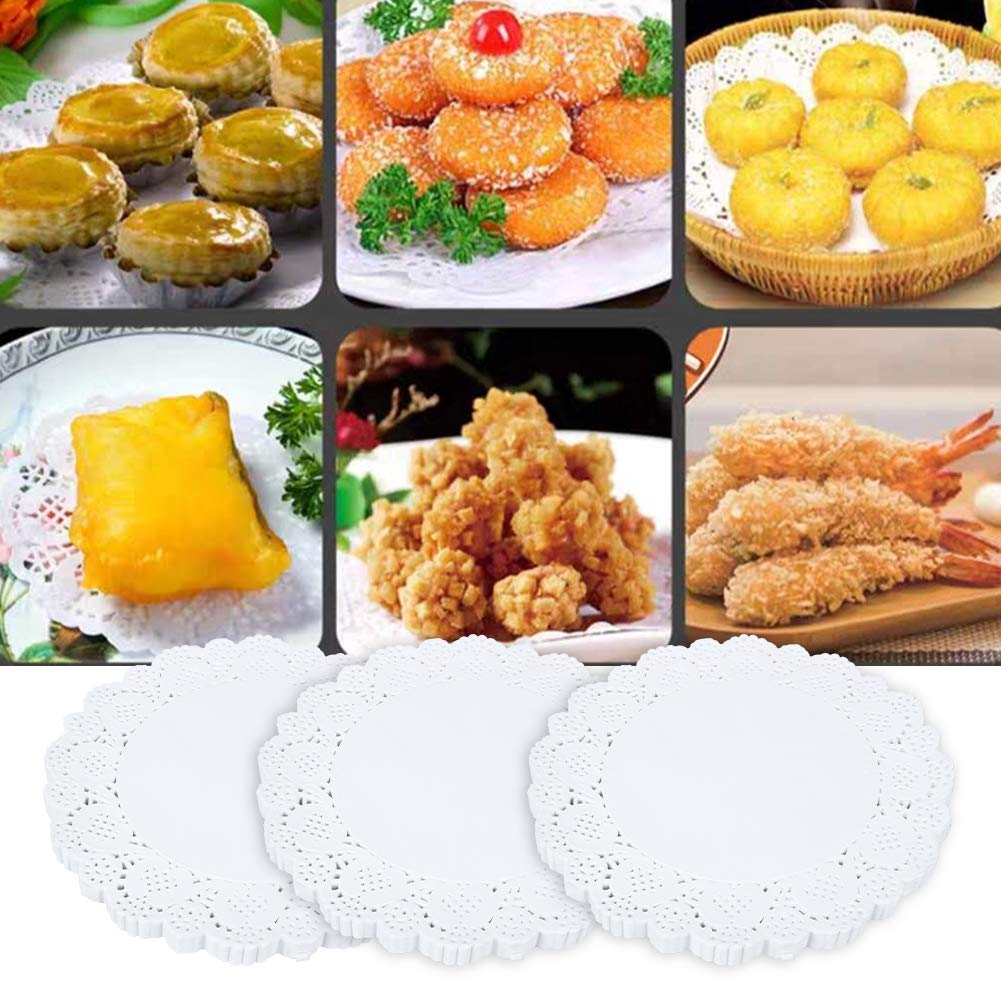 420PCS Lace Doilies - Round Decorative Paper Placemats for Cake, Dessert & Table Decor - Elegant Hollow-Out Design for Party, Wedding & Tea Time Settings
