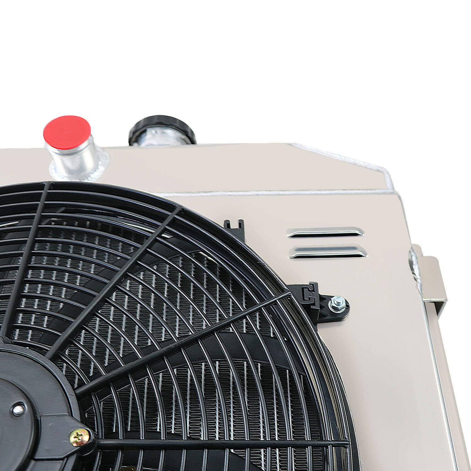 1955-1957 Chevy Bel Air Truck One-Fifty Two-Ten Series 3 Row Aluminum Radiator with Fan Shroud & Relay - High Performance Cooling for L6 & V8 Gas Engines - Perfect for Restoration Projects & Hot Rod Upgrades