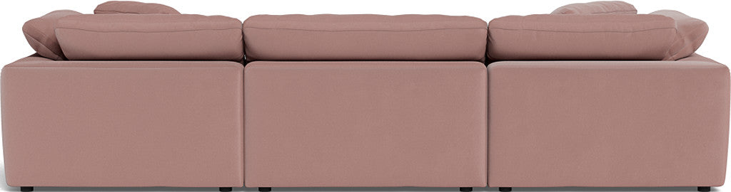 Fluffy 3-Piece Sofa Set - Ultra Soft Plush Fabric Sectional Couch for Living Room, Lounge & Family Room - Comfortable Modern L-Shaped Sofa with Pillows