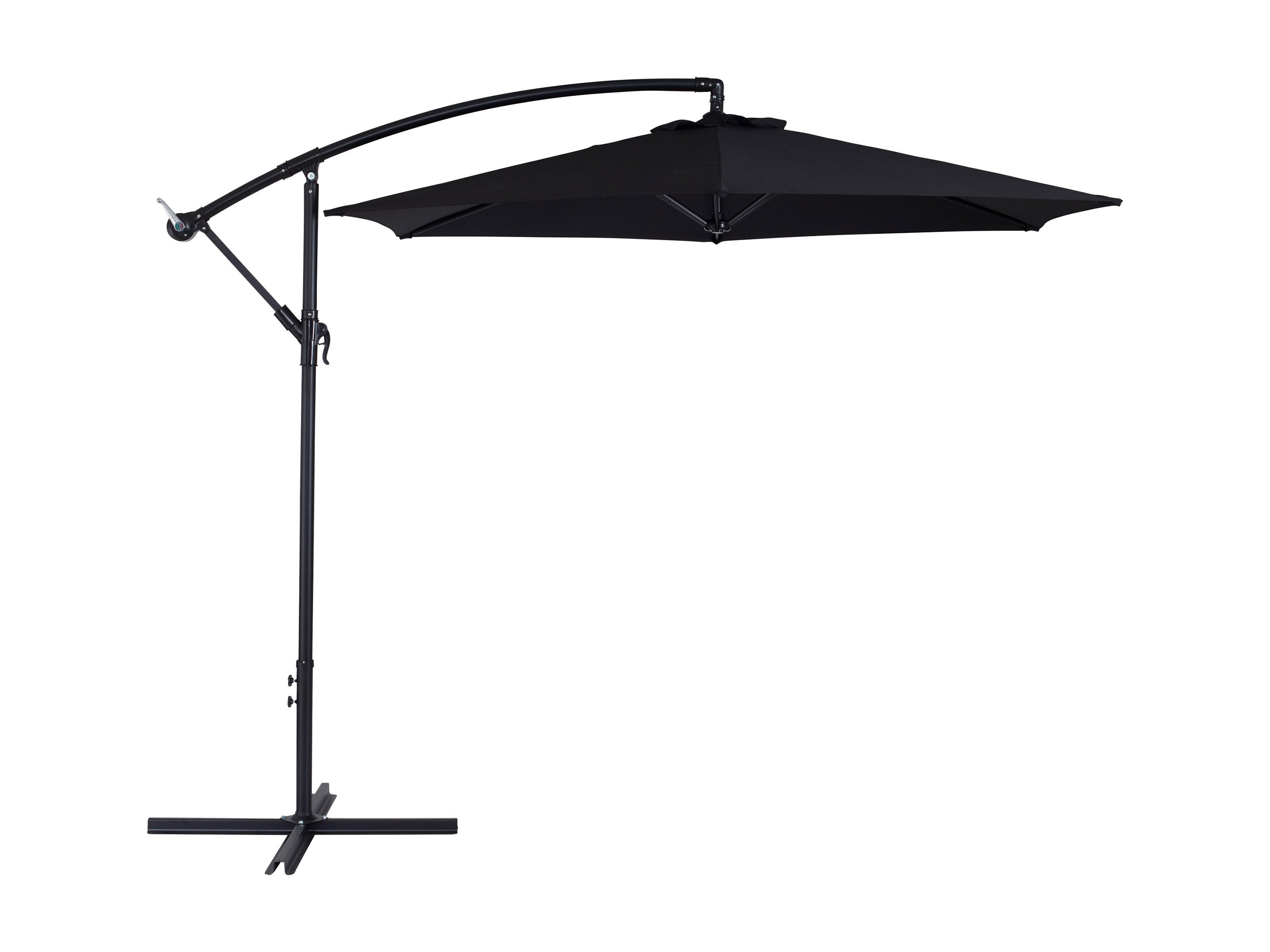 9ft Black Cantilever Umbrella - Heavy Duty Outdoor Patio Umbrella with Wind Vent for Garden, Poolside, and Backyard Relaxation