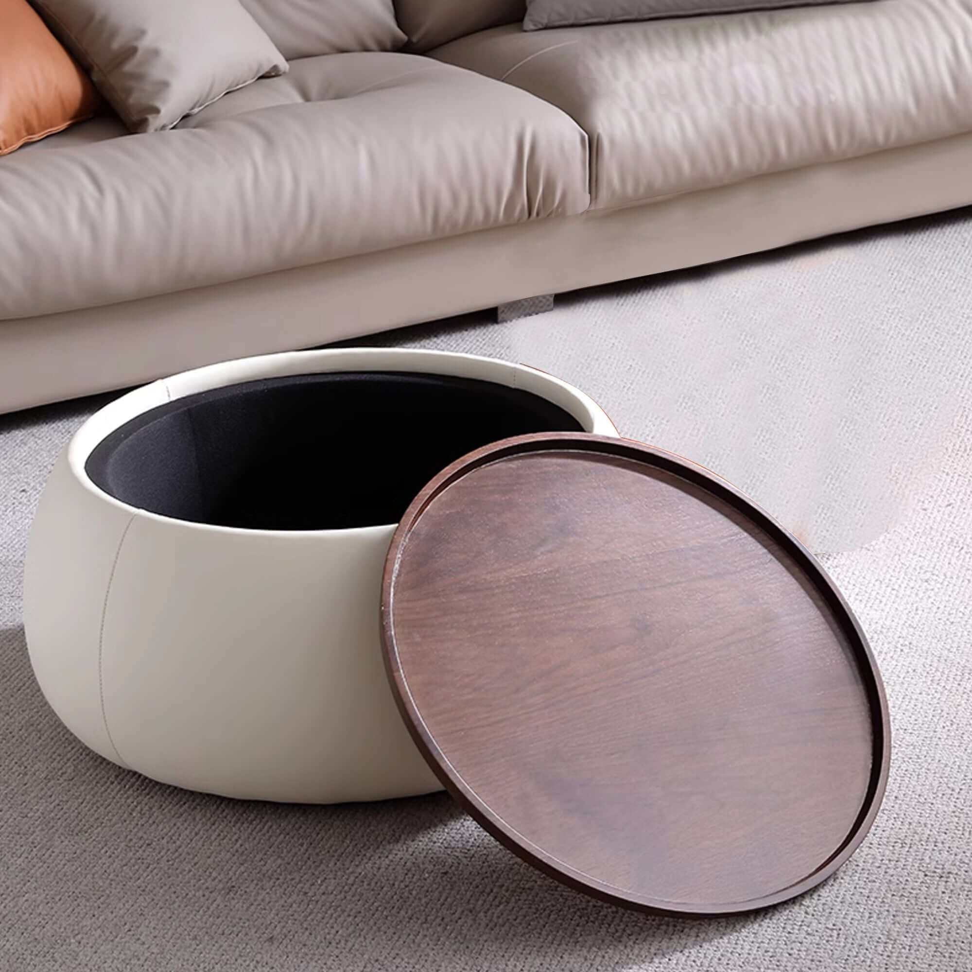 Modern Round Coffee Table with Storage - Light Luxury Design for Living Room, Office & Lounge Areas - Perfect for Small Spaces & Home Decor