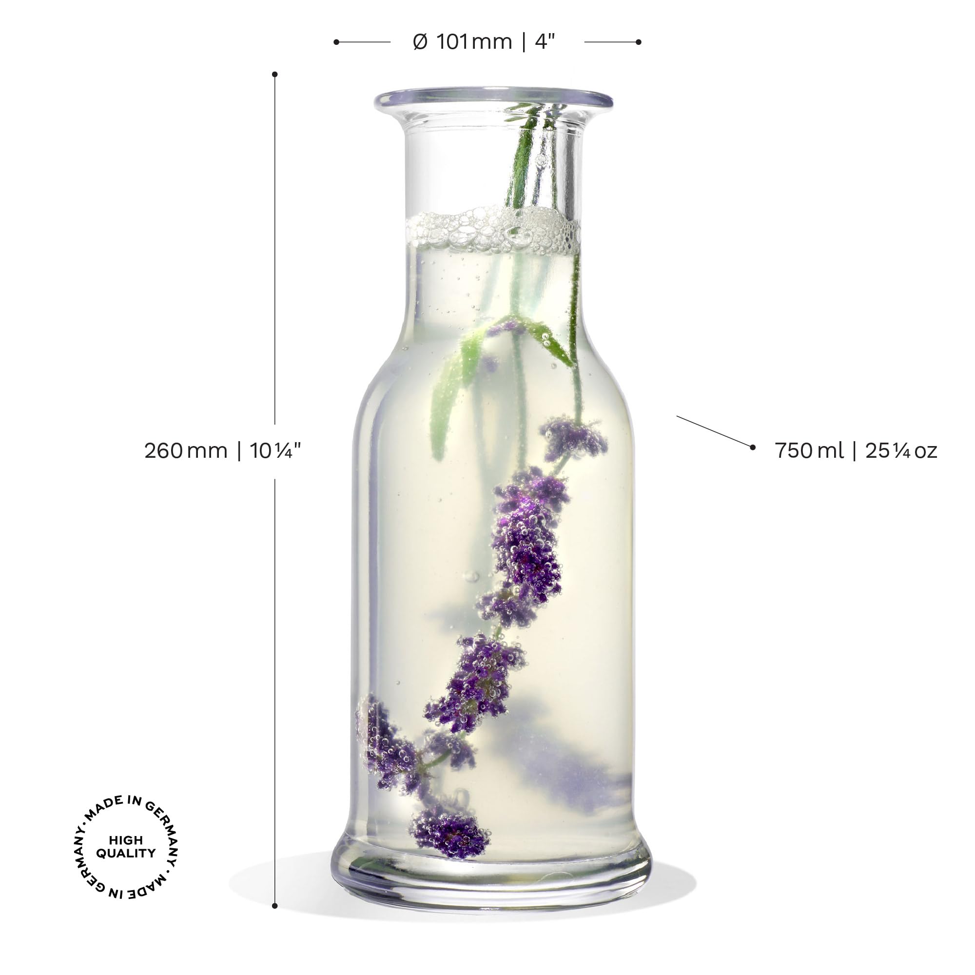 Stölzle Lausitz Juice Carafe (Purity) - 25.25 oz Dishwasher Safe Glass Pitcher for Water, Soda, Juice & Wine | Durable & Sturdy Glassware | Perfect for Breakfast, Brunch & Entertaining