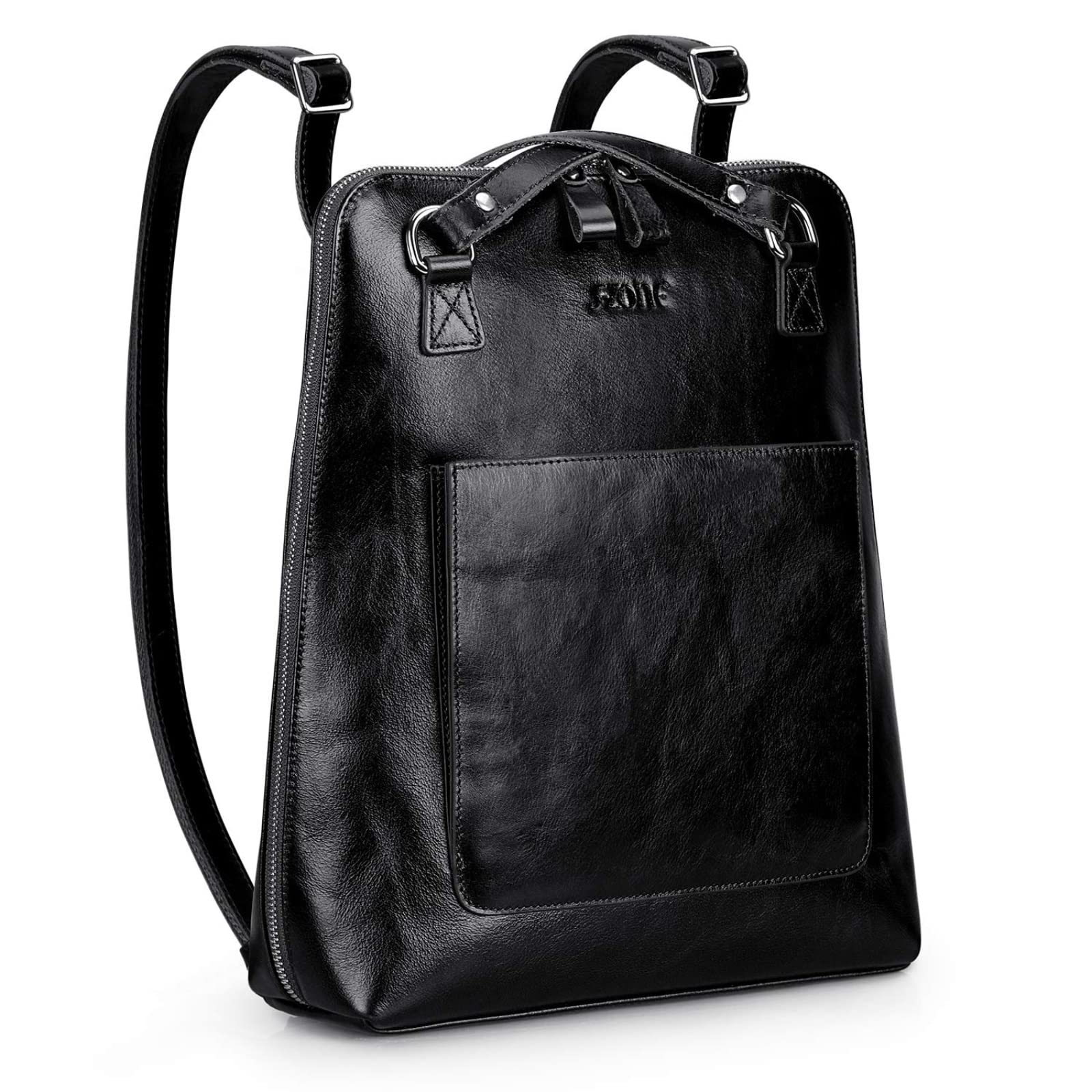 S-ZONE Women's Genuine Leather Backpack Purse - Stylish Casual Shoulder Bag, Fashion Rucksack for School, Work & Travel - Perfect for College, Office & Daily Commute