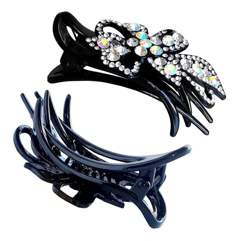 1PCS Duckbill Rhinestone Hair Clip with Flower Design - Sparkling Diamond Barrettes for Women & Girls - Perfect for Prom, Weddings, Parties & Everyday Hair Accessories