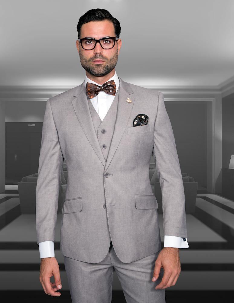 Premium Men's 3-Piece Tailored Fit Wool Suit in Statement Tan | Business Formal Attire for Weddings, Interviews & Office Wear