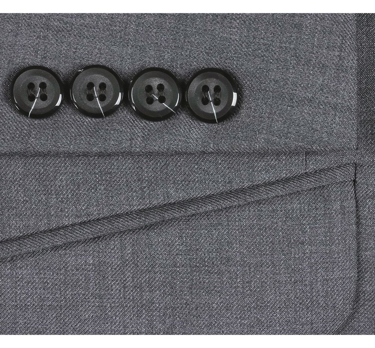 Alessandro Vitello by Renoir Dark Grey 2-Piece Slim Fit Notch Lapel Wool Suit for Men - Perfect for Business Meetings, Weddings & Formal Events
