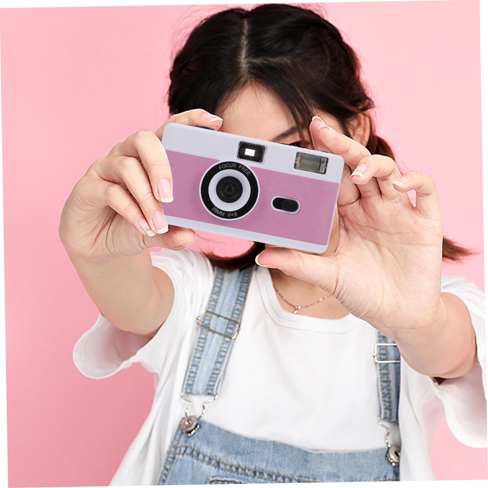 Vintage Retro Film Camera - 7 Pcs Plastic Mini Cameras with Built-in Flash, Old Fashioned White ABS Travel Camera for Kids & Adults | Perfect for Travel Photography, Birthday Gifts, and Vintage Style Collections