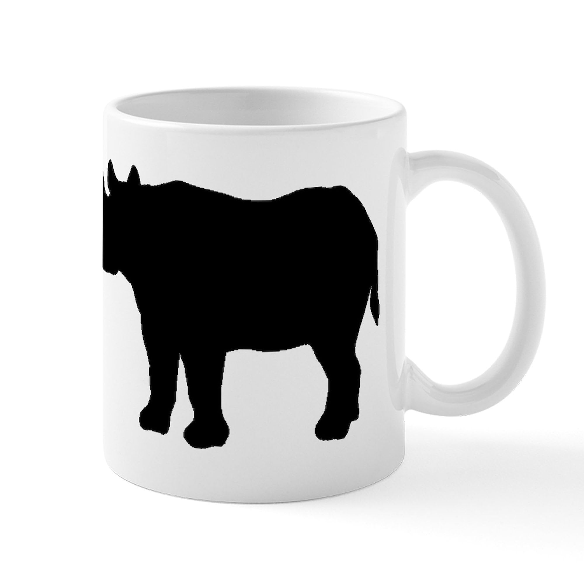 11 oz (325 ml) Ceramic Coffee Mug with Rhinoceros Silhouette Design - Perfect for Home, Office & Gifts | CafePress