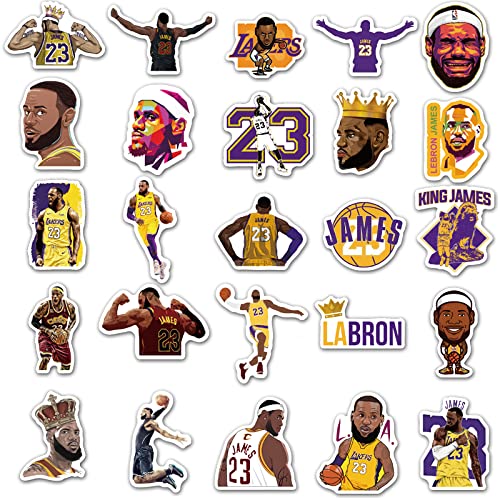 50 Pcs Vinyl Sticker Sports Theme - Waterproof Decals for Wall, Laptop, Skateboard, Water Bottle | Perfect for Birthday Gifts, Christmas, Thanksgiving (Lebron James) - Great for DIY Crafts, School Projects & Party Decorations