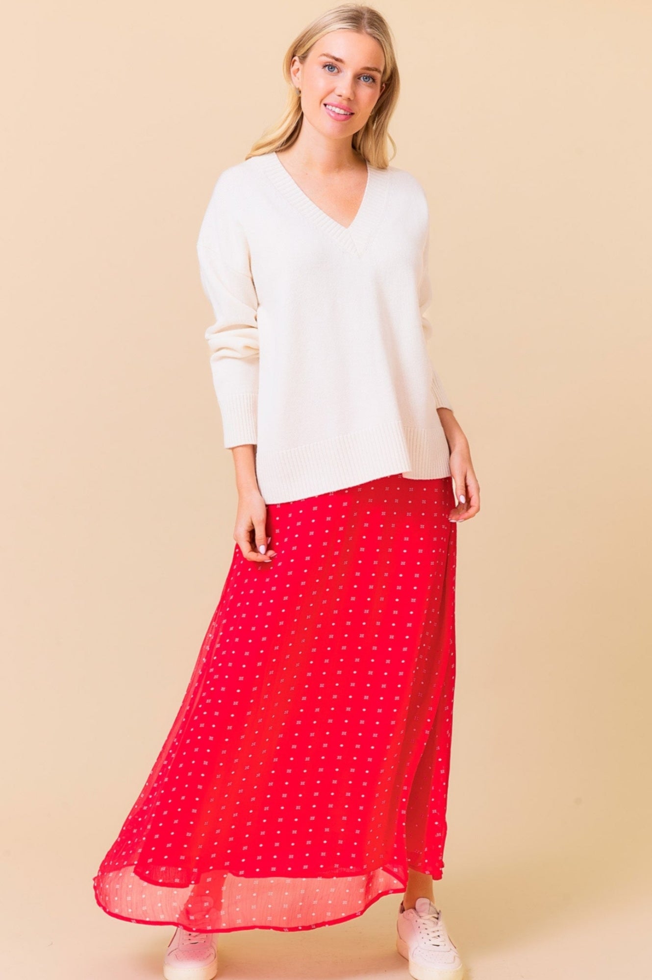 Kate Skirt | Polka Dot Red/White Floral Summer Dress | Perfect for Beach Vacation, Party & Casual Wear