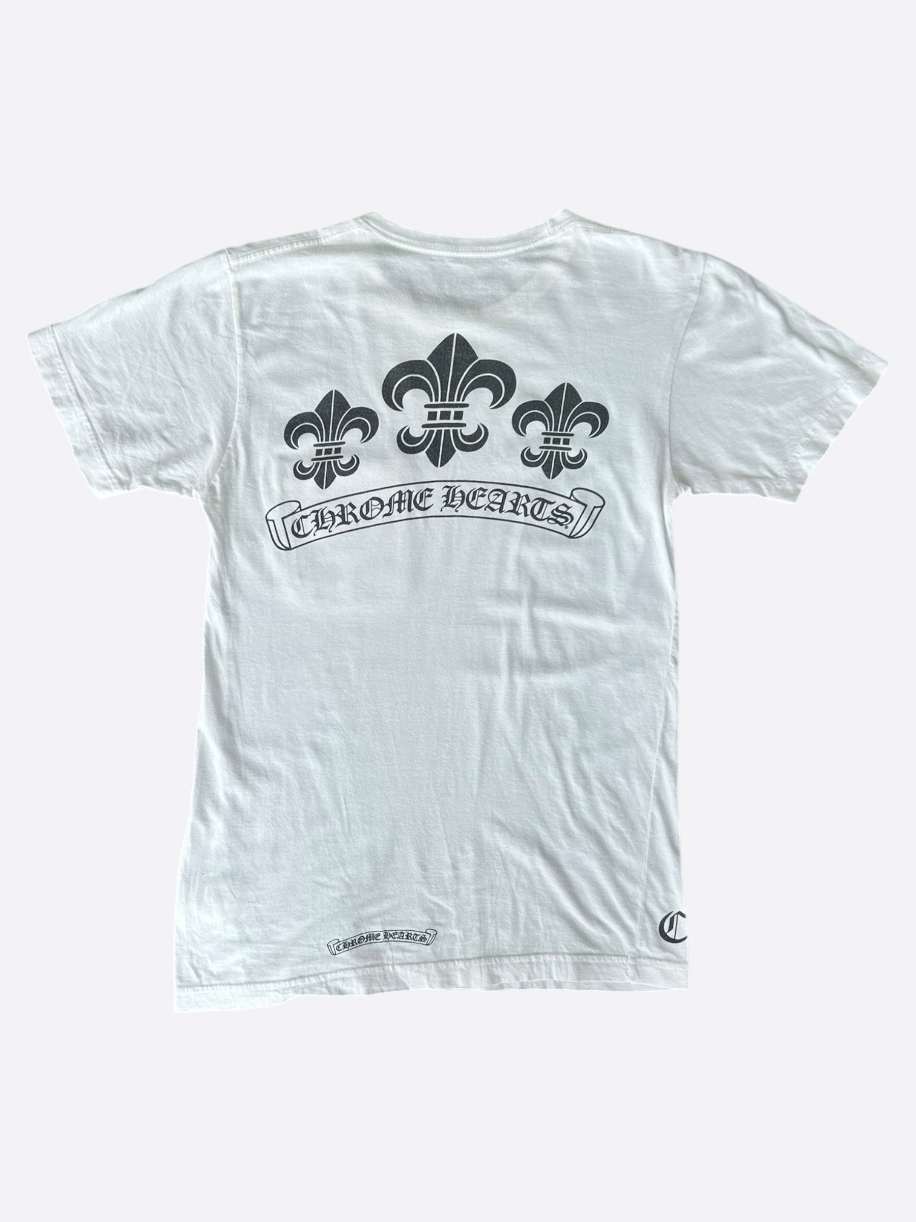 Chrome Hearts White & Black Fleur Logo T-Shirt - Stylish Graphic Tee for Men & Women - Perfect for Casual Wear, Street Fashion & Everyday Outfits