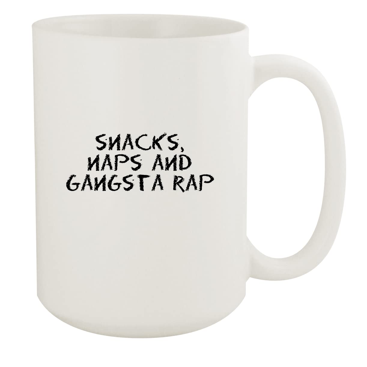 15oz White Ceramic Coffee Mug - Funny Gangsta Rap & Snacks Design - Perfect for Office, Home, or Gifts