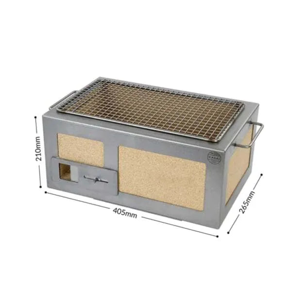 Premium Little Kasai Konro Grill V2 - Stainless Steel Frame, Portable Japanese Charcoal BBQ for Outdoor Camping, Picnics & Backyard Gatherings