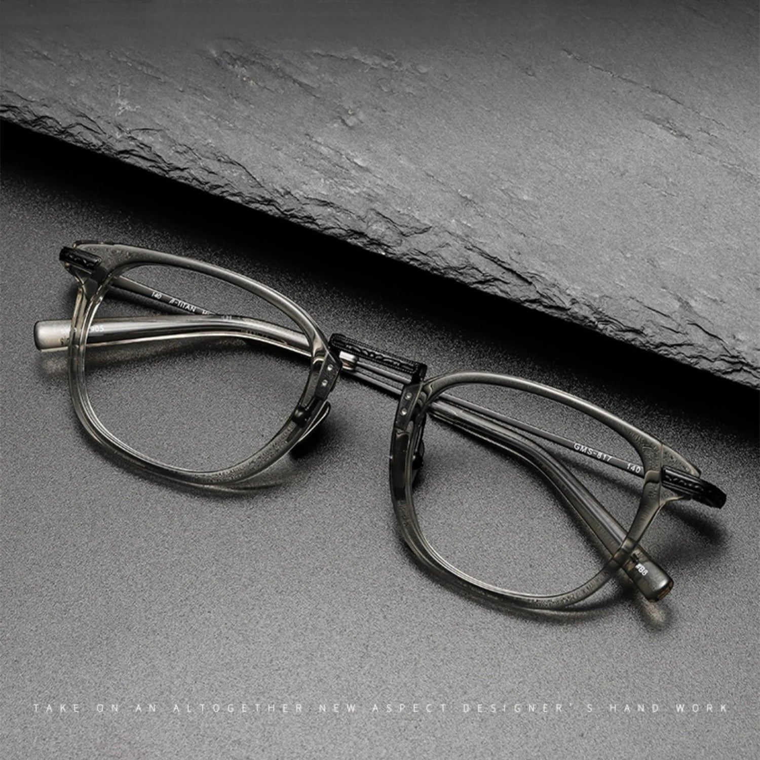 Stylish Unisex Black Titanium Acetate Square Eyeglasses Frame G817 - Perfect for Work, Reading & Fashion Accessories