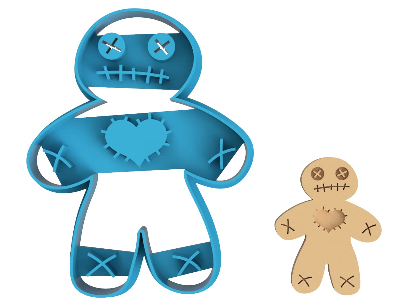 Voodoo Gingerbread Man Doll Cookie Cutter - Premium Fondant, Sugar Cookies & Clay Mold (1109) - Perfect for Halloween, Christmas Baking & DIY Crafts