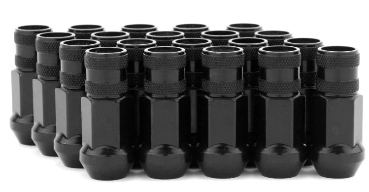 Gorilla Forged Steel Racing Lug Nuts - Black Chrome Open Ended 12x1.25 - High Performance Wheel Accessories for Track & Street Racing