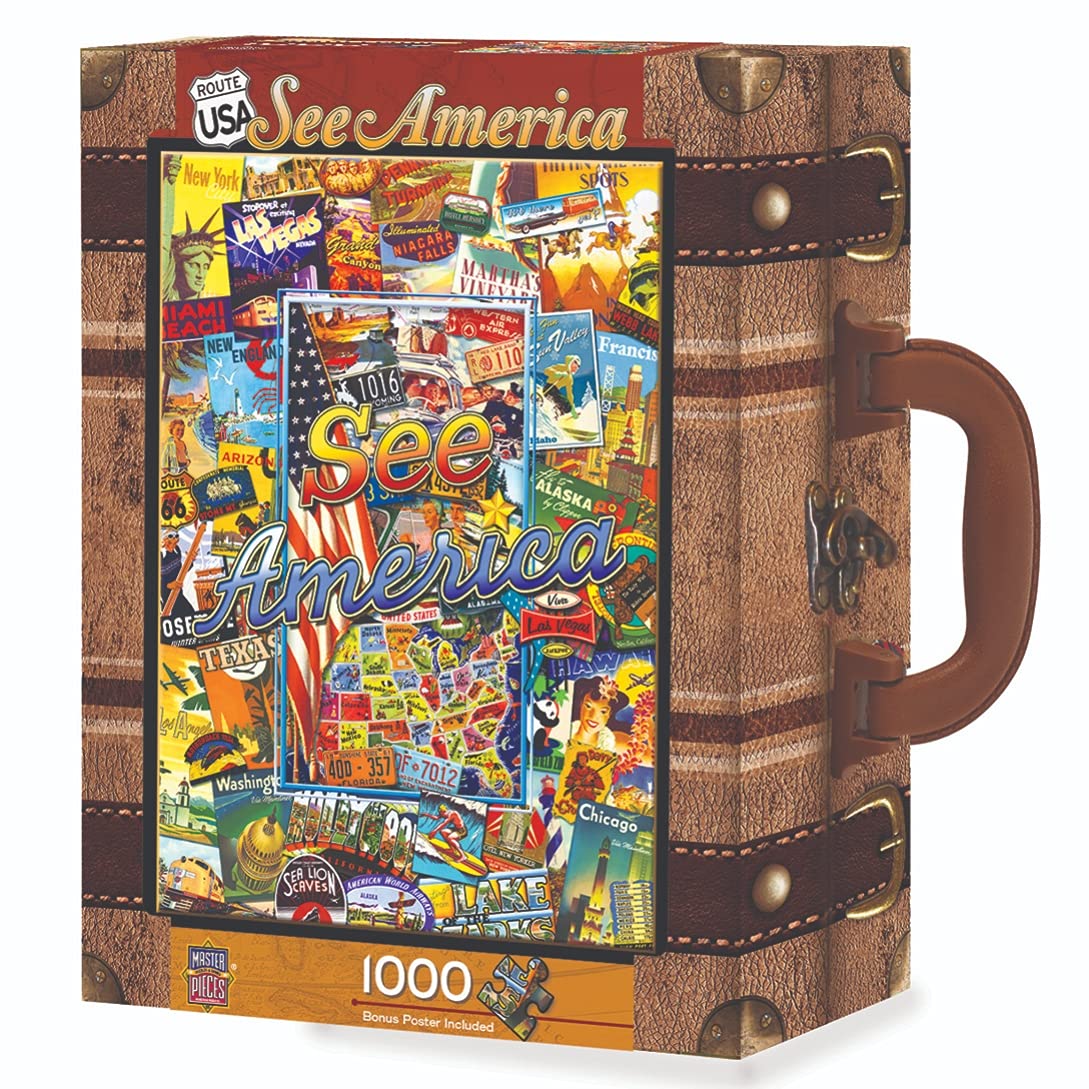 MasterPieces 1000-Piece USA Travel Jigsaw Puzzle for Adults & Teens