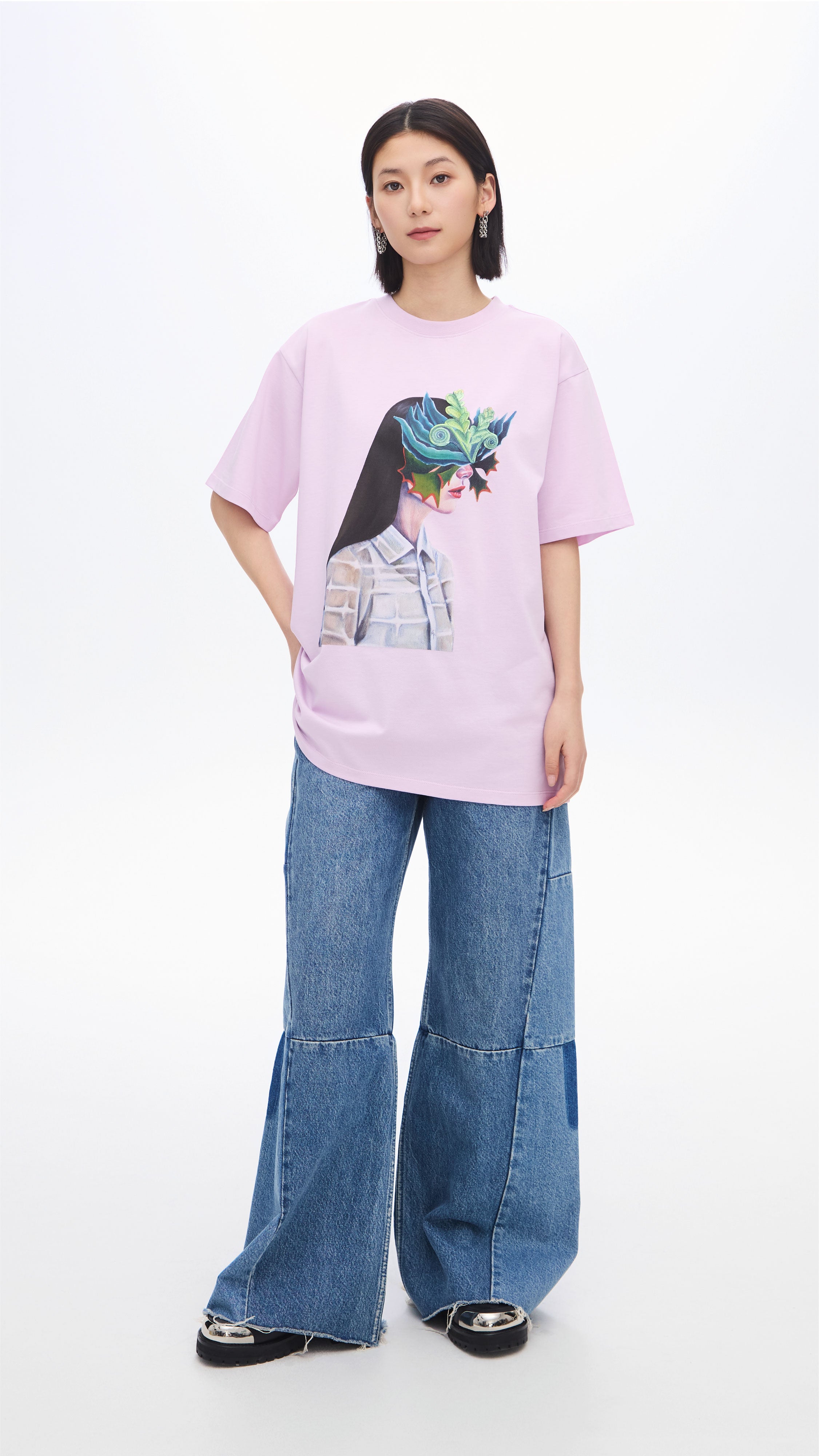 Mariko Enomoto Printed Loose Fit T-Shirt for Women - Soft Cotton Casual Tee for Everyday Wear, Street Style & Summer Outfits