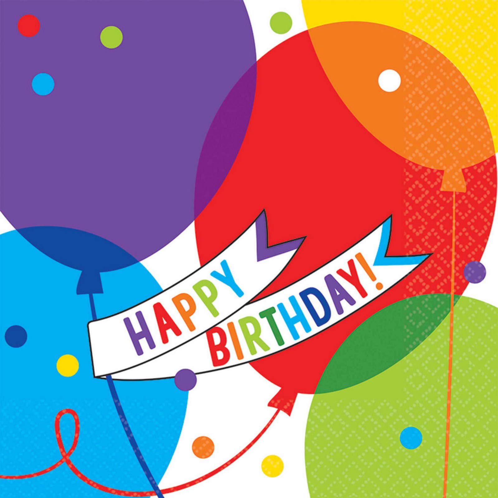 Amscan Brilliant Balloons Luncheon Napkins - 16 Count Colorful Party Napkins for Birthday, Baby Shower & Celebration Decorations