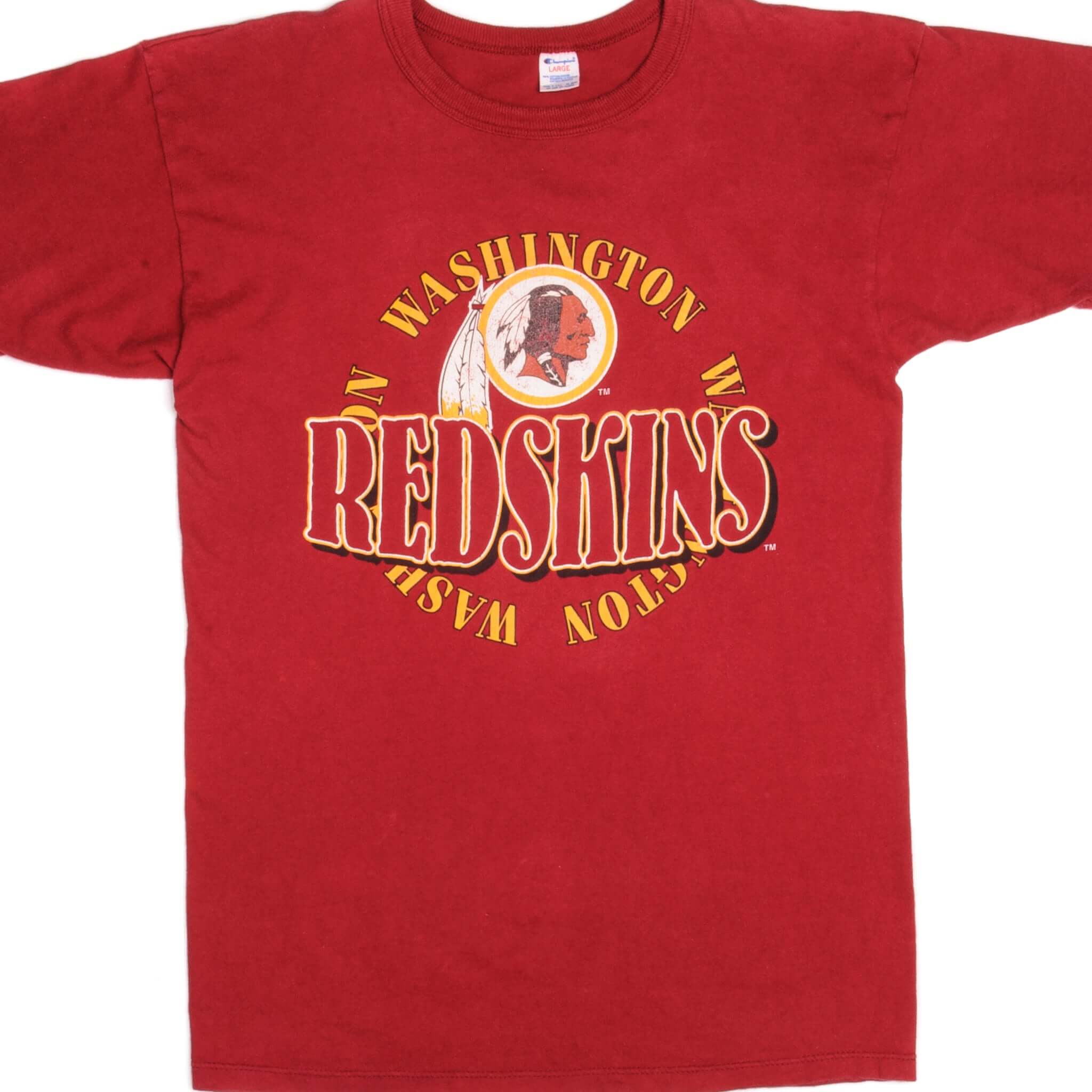 Vintage Champion Washington Redskins T-Shirt 1980s Retro NFL Football Tee - Medium Size 100% Cotton Made in USA - Perfect for Game Day, Vintage Collectors & Casual Wear