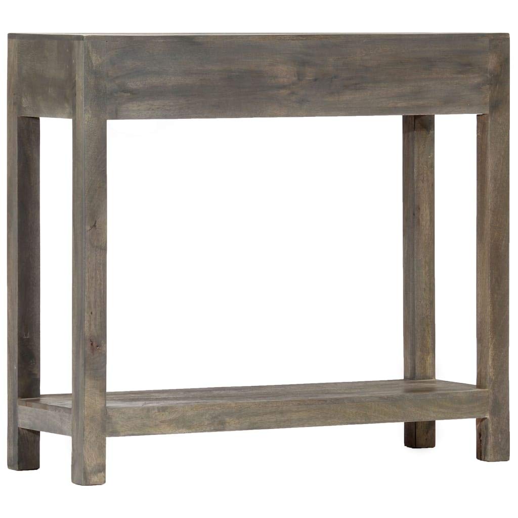 Modern Console Table with 2 Diamond-Pattern Drawers & Shelf - Solid Mango Wood Sofa Table (33.9