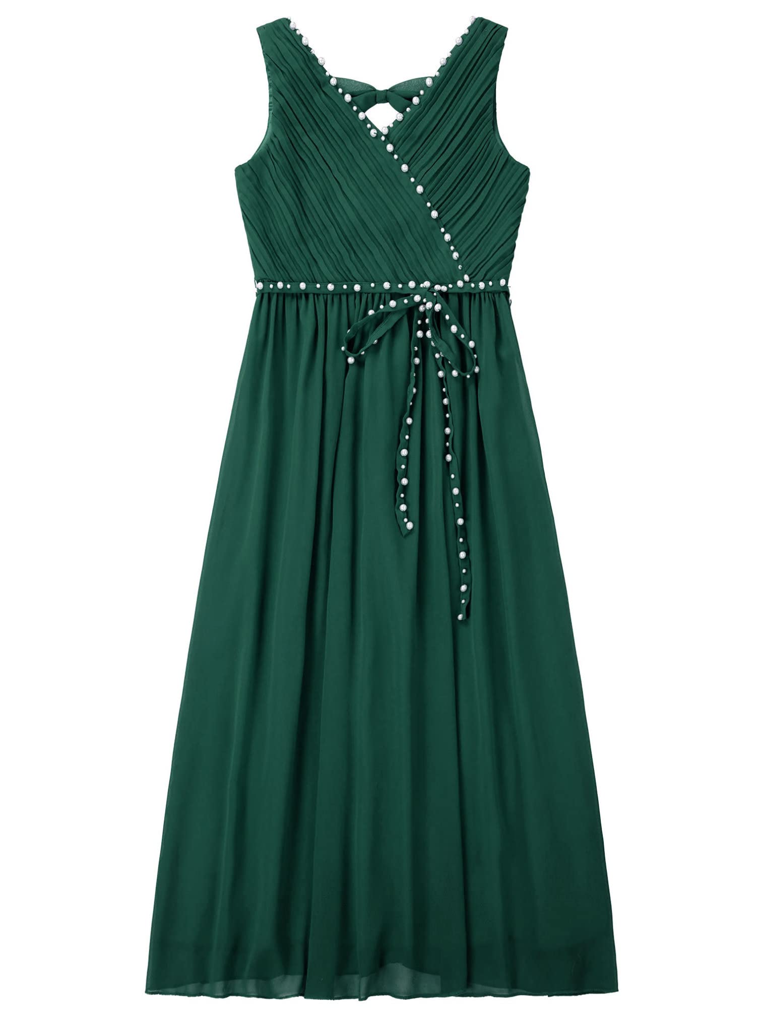 Flower Girl Dress for Kids - Beaded Sleeveless A-Line Maxi Dress for Wedding, Birthday Party & Pageant | Perfect for Flower Girls, Special Occasions & Formal Events