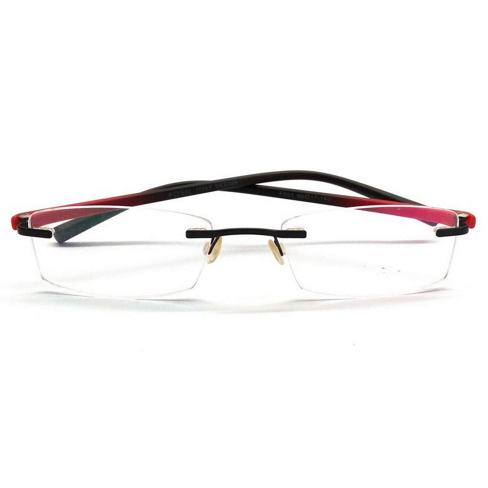 Blue Light Blocking Red Rimless Computer Glasses - Anti Eye Strain Frameless Eyewear for Men & Women - Perfect for Gaming, Office Work & Screen Use