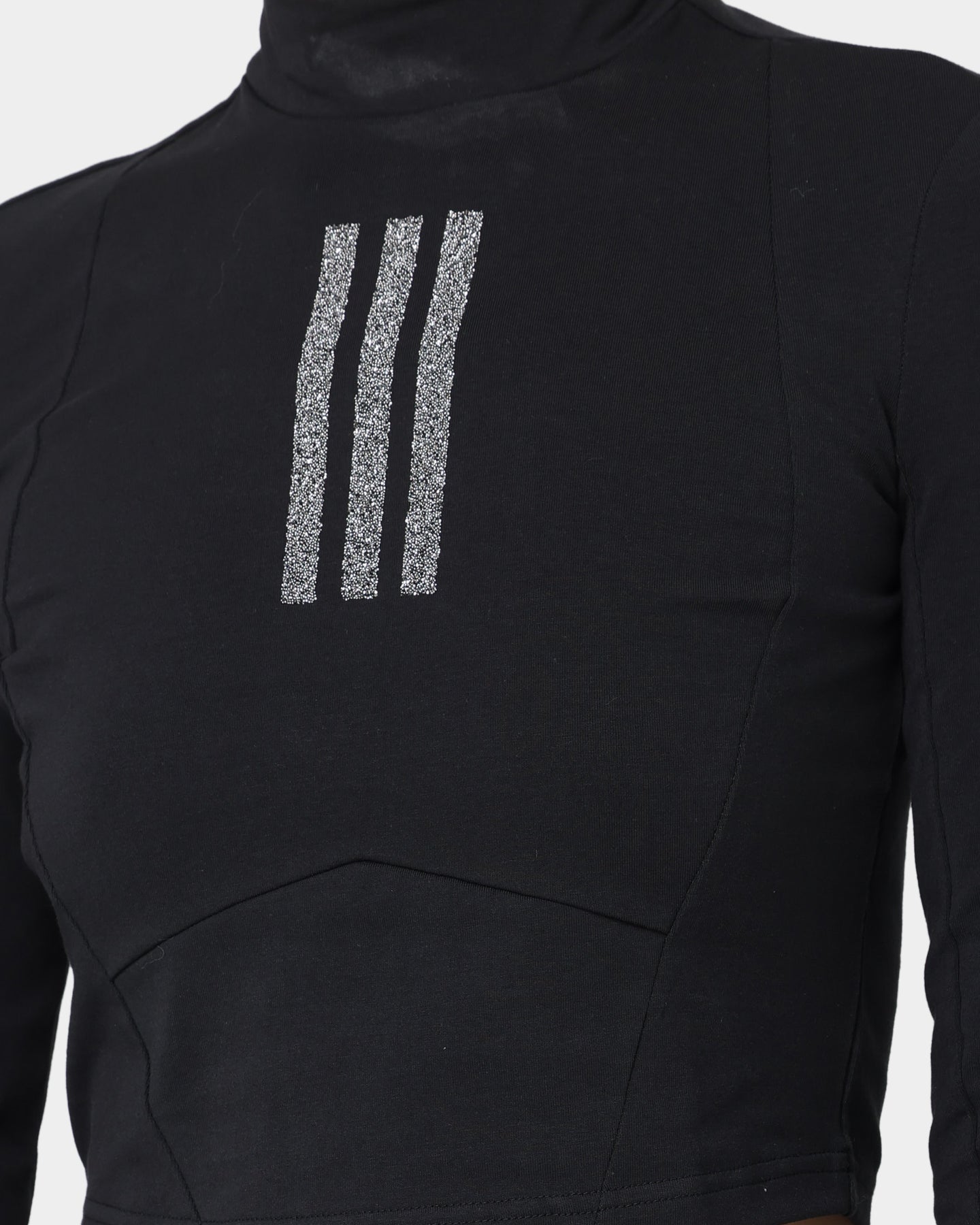 Adidas Women's Swarovski Crystal Embellished Long Sleeve T-Shirt - Black Athletic Top for Workout & Casual Wear