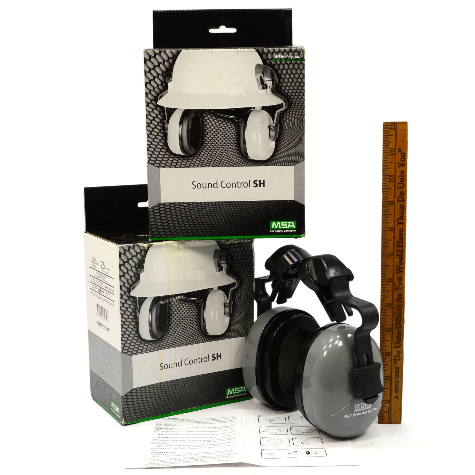 MSA Safety Sound Control Helmet Mounted Earmuffs (Lot of 2) - Model 10129327 - Noise Reduction Ear Protection for Construction, Shooting & Industrial Work