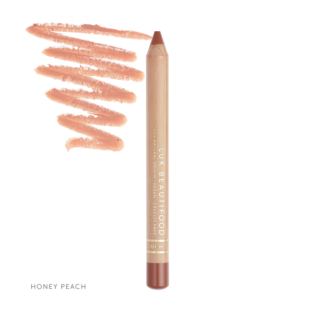 Natural Honey Peach Lipstick Crayon - Vegan, Moisturizing & Long Lasting Lip Color for Everyday Wear & Special Occasions