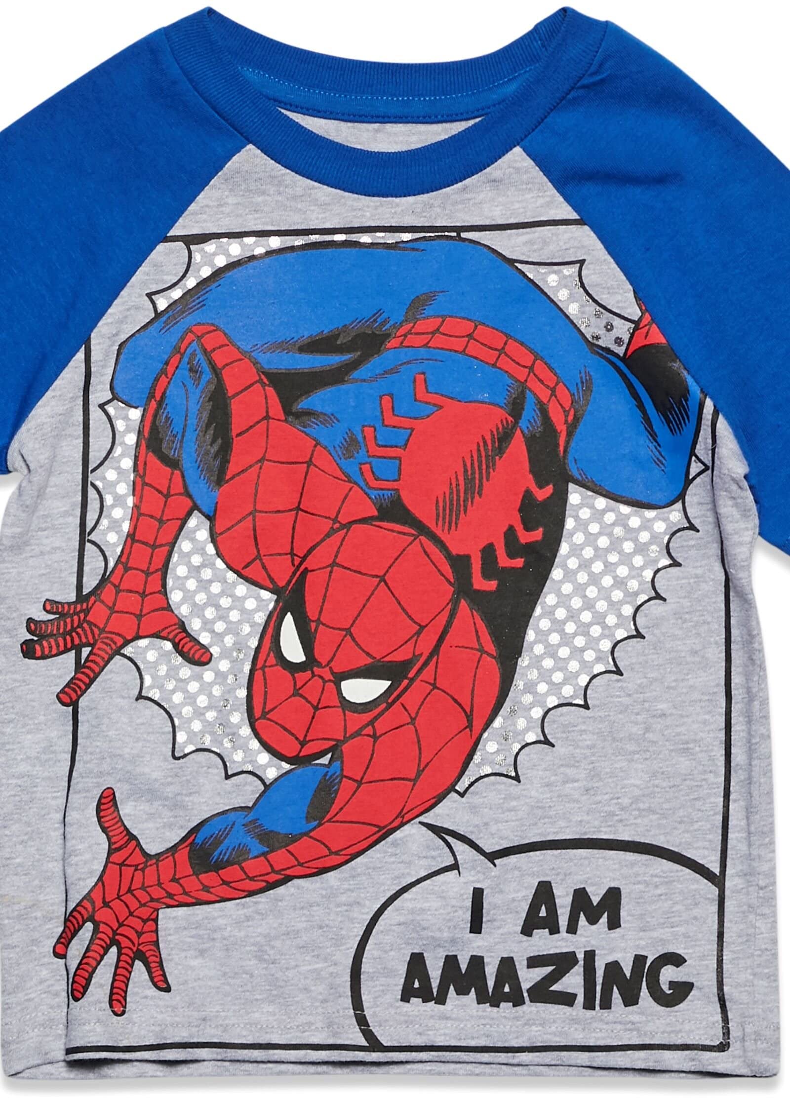 Marvel Avengers Spider-Man Mech Strike 4-Pack Kids' Cosplay T-Shirts (2T-20) - Superhero Costume for Dress-Up & Playtime