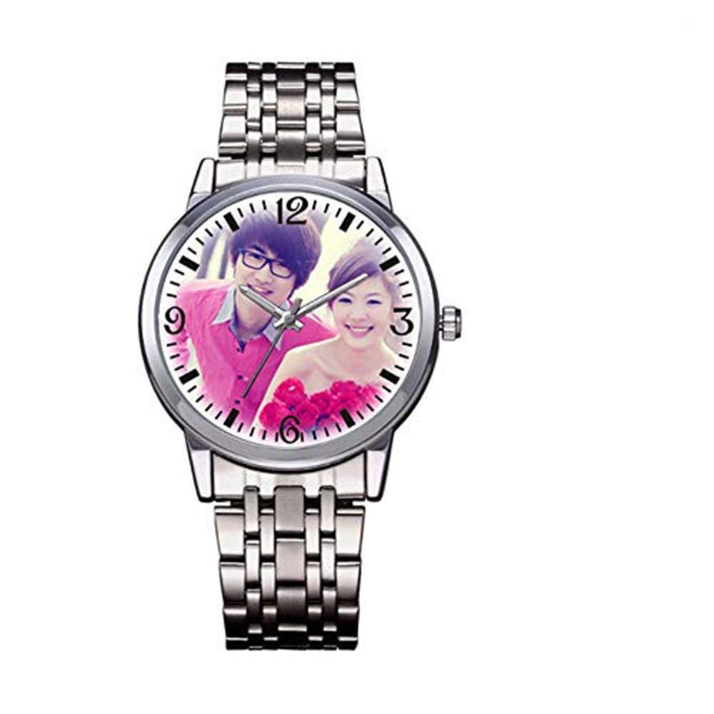 Custom Photo Quartz Watch - Personalized Stainless Steel Wristwatch with Engraved Picture - Perfect Gift for Anniversary, Birthday & Special Occasions