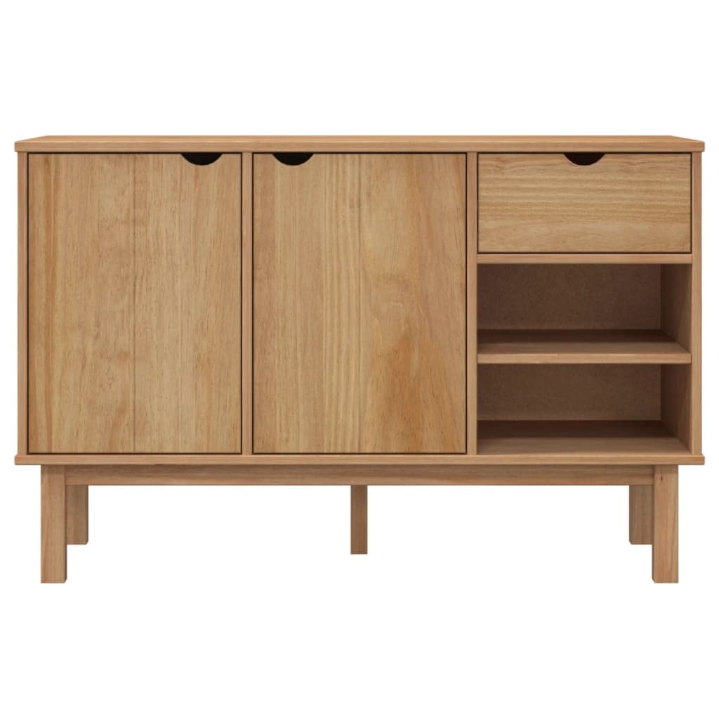 vidaXL OTTA Solid Pine Wood Sideboard - Scandinavian Style Storage Cabinet with Drawer & Shelves, 44.9