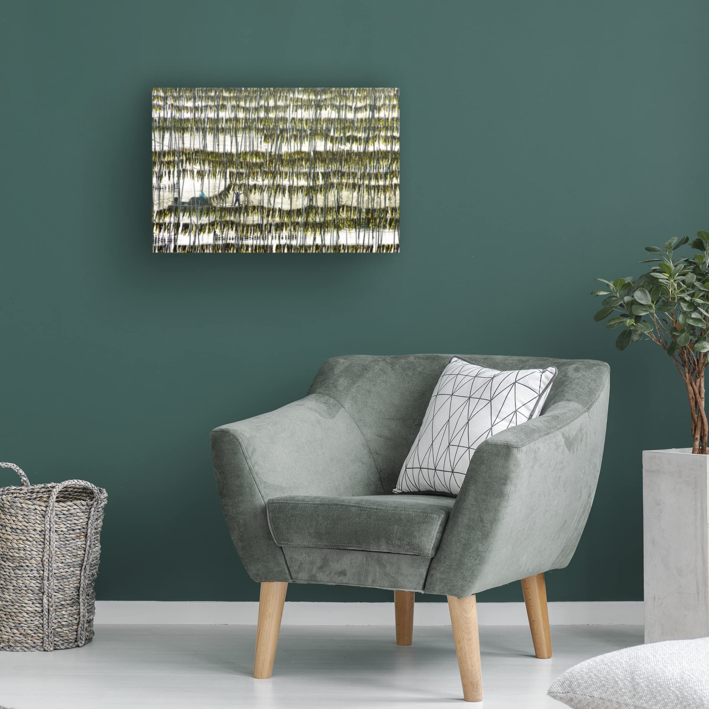 Trademark Fine Art 'Harvesting Kelp' Canvas Wall Art by Xinhua Zhou - Coastal Home Decor for Living Room, Bedroom & Office