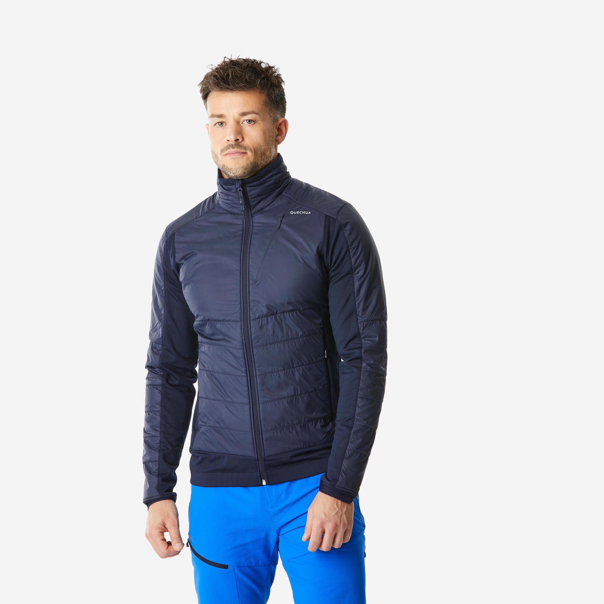 Quechua Men's SH900 Hybrid Fleece Hiking Jacket - Waterproof Windproof Outdoor Jacket for Camping, Trekking & Winter Adventures