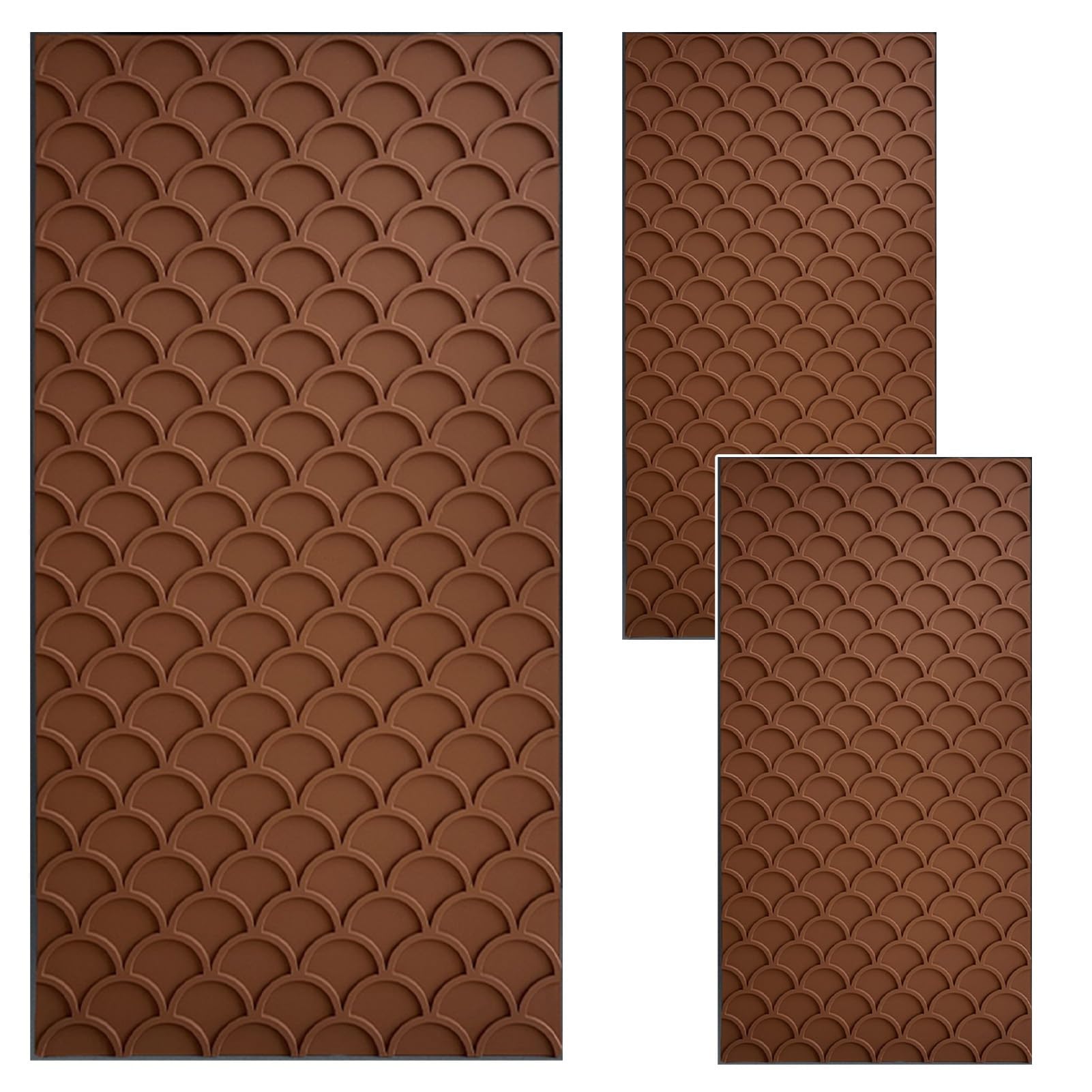 3D Brick Wall Panels Fish Scale Texture - Waterproof Cuttable PU Cladding Panels for Living Room & Bedroom Background - 2pcs Paintable Décor Paneling (Orange) | Perfect for Home Renovation, Interior Design, and DIY Wall Decor Projects