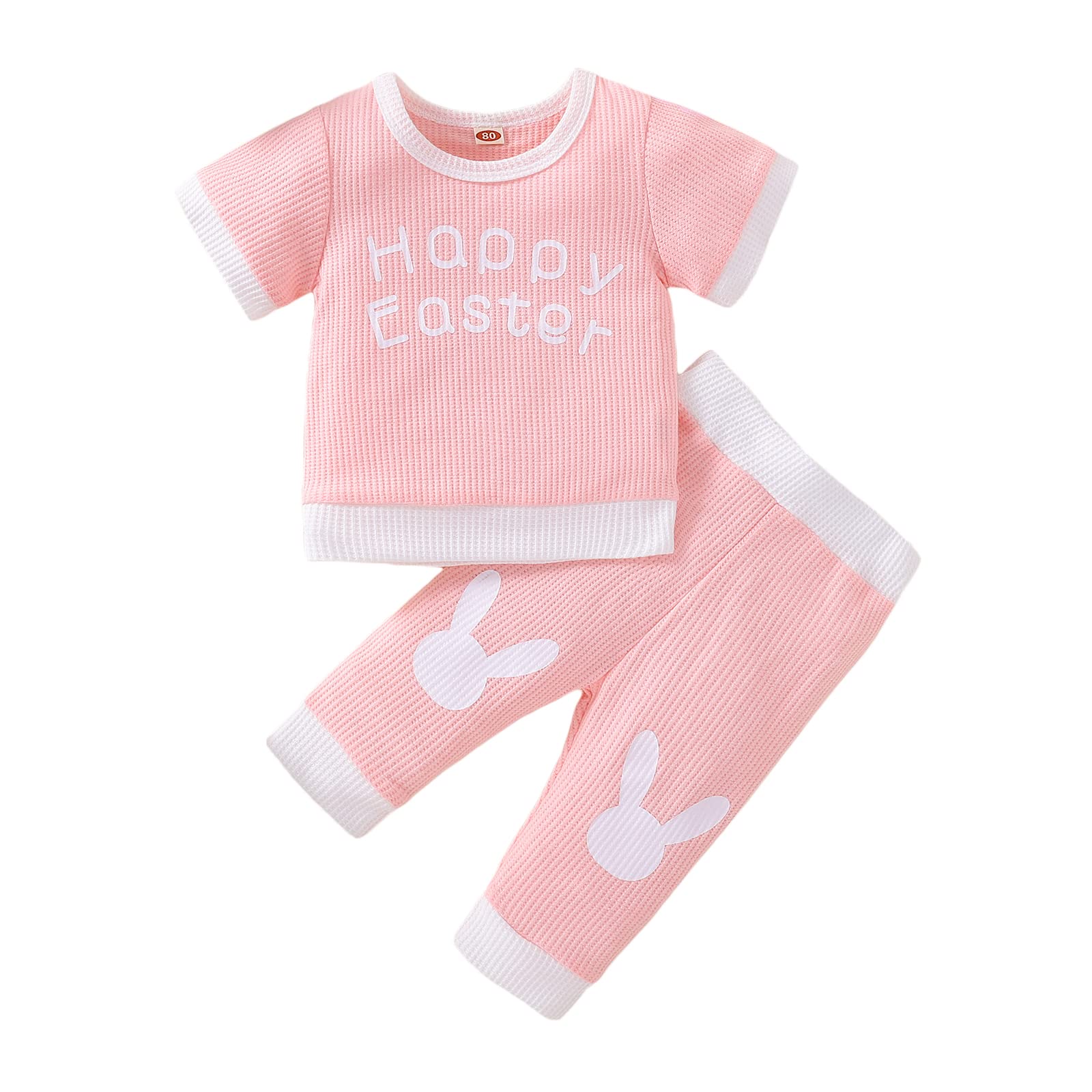 Adorable Easter Bunny Outfit for Toddlers - 2-Piece Short Sleeve T-Shirt & Long Pants Set for Boys & Girls | Perfect for Easter Celebrations, Spring Photoshoots & Family Gatherings