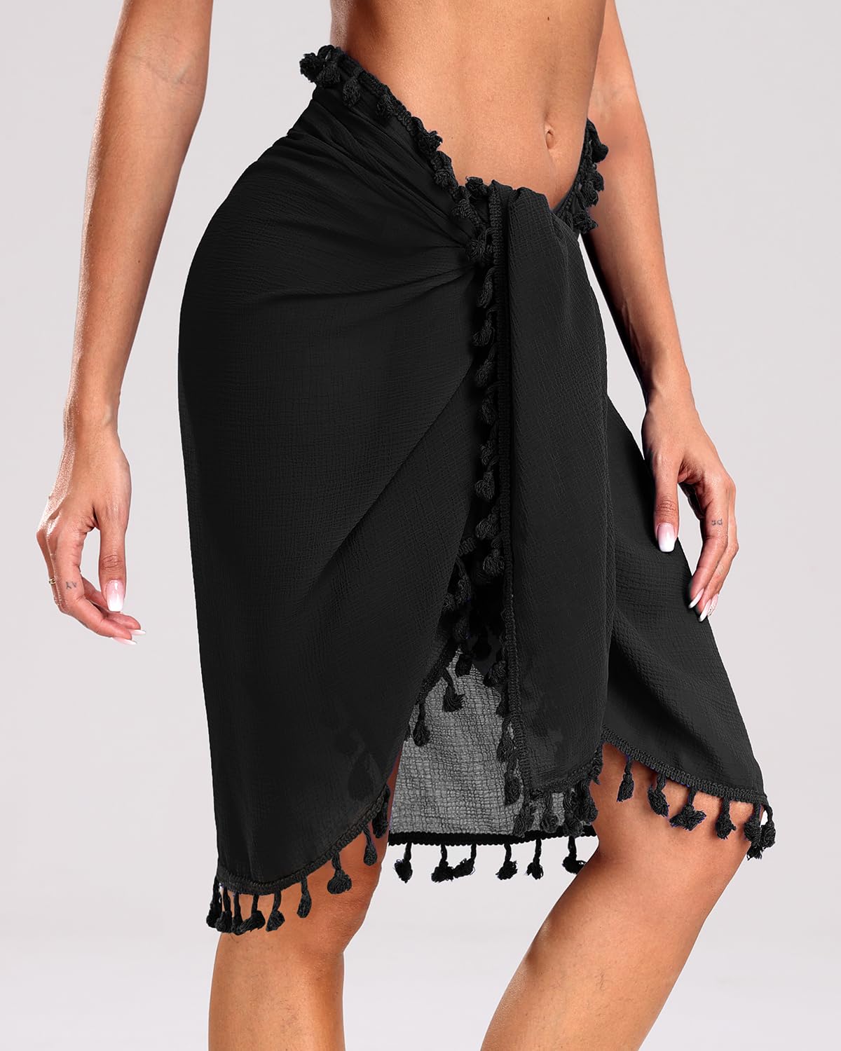 Stylish Holipick Sarong Coverups for Women - Flattering Bathing Suit Wrap, Swimsuit Cover Up Skirt & Beach Sarong with Tassels | Perfect for Poolside, Beach Vacations & Summer Outings