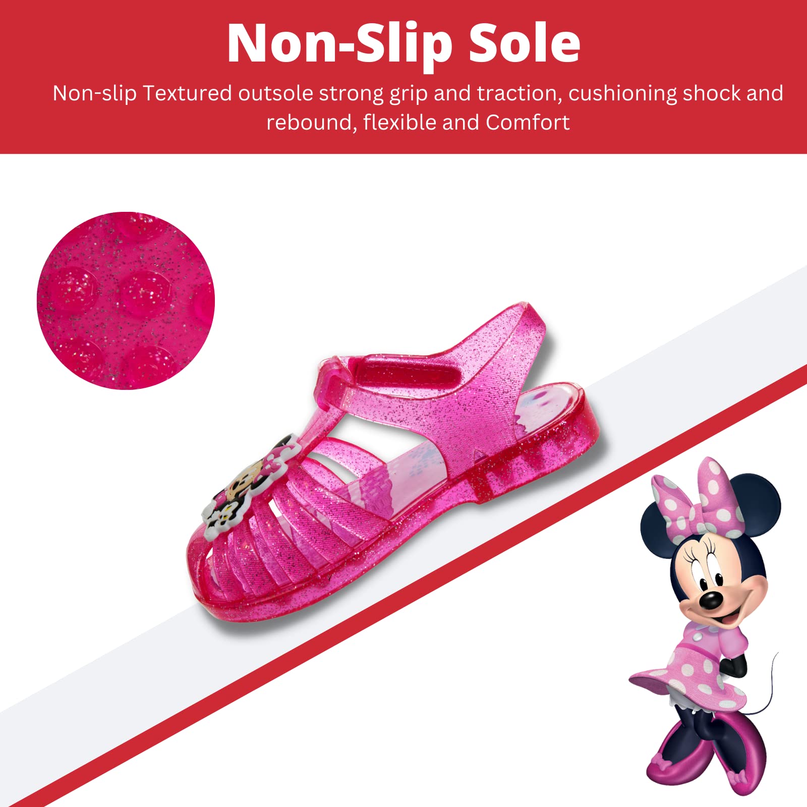 Disney Frozen Jelly Sandals for Girls - Toddler & Little Kid Size - Comfortable Summer Beach Shoes for Outdoor Play & Pool Party