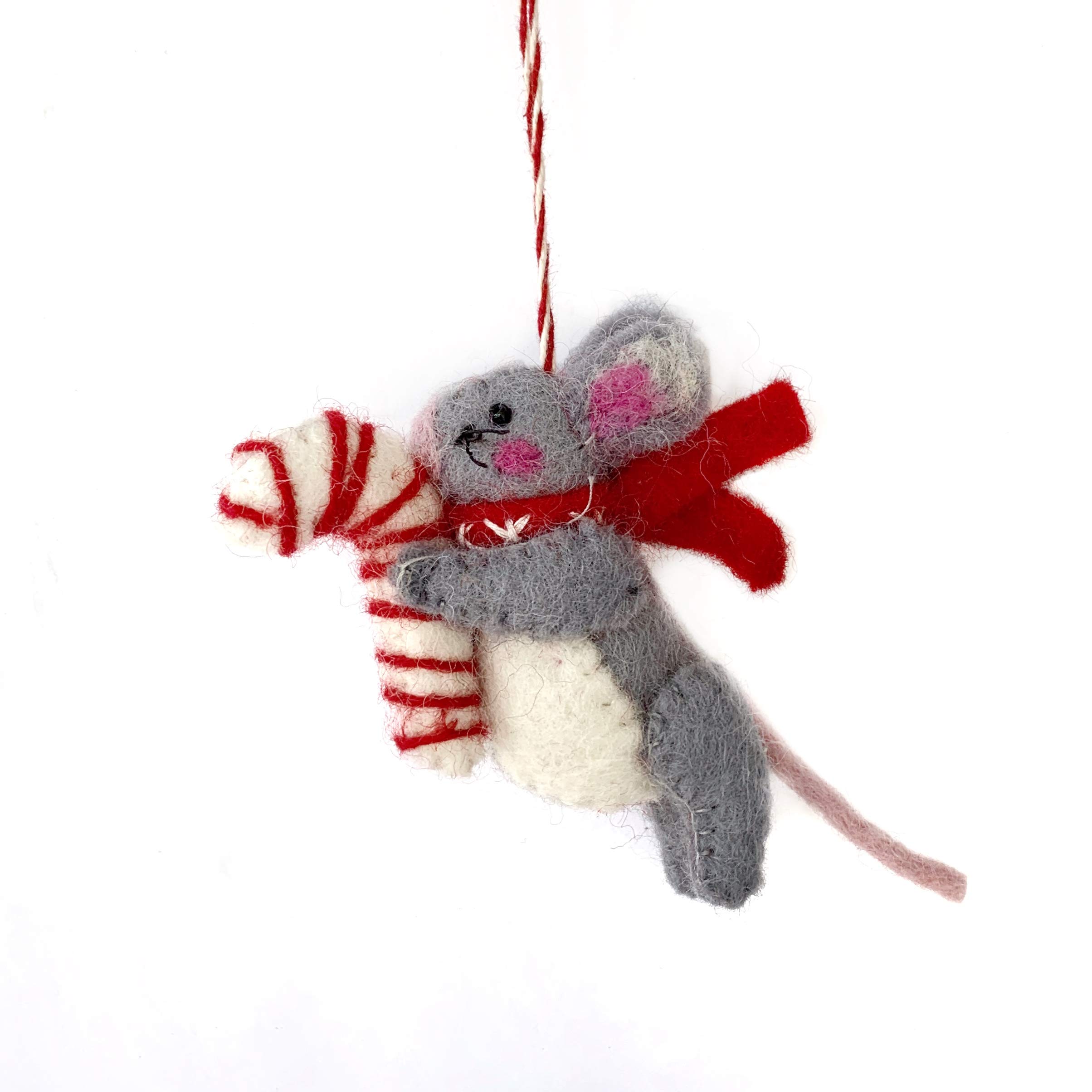 Festive Candy Cane Mouse - Wireless Computer Mouse with Holiday Design for Christmas Decor & Office Use - Perfect Gift for Gamers & Professionals