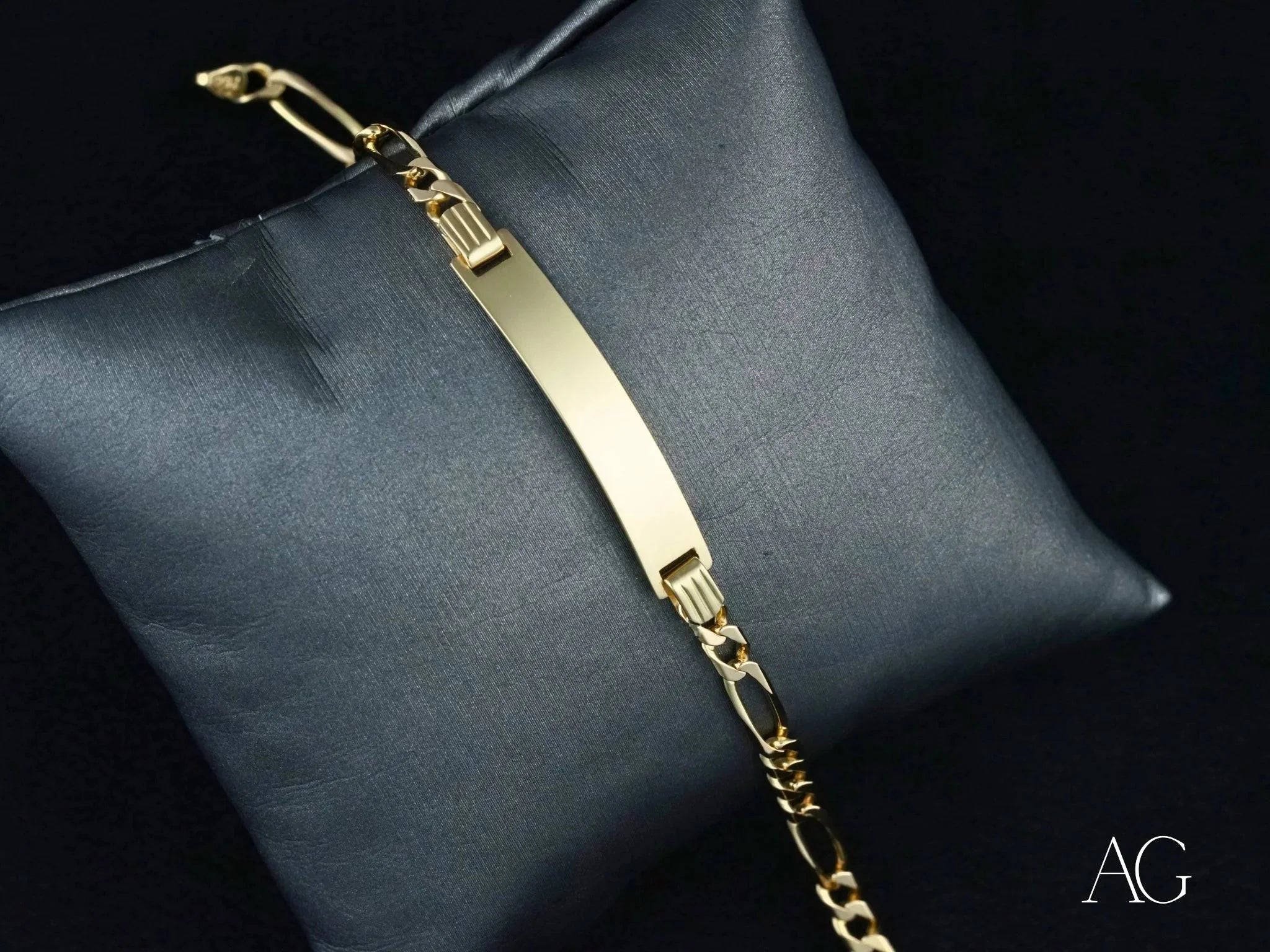 18K Solid Gold ID Bracelet for Women - Personalized Engraved Nameplate - Elegant & Timeless Jewelry Gift for Her - Perfect for Anniversaries, Birthdays & Special Occasions