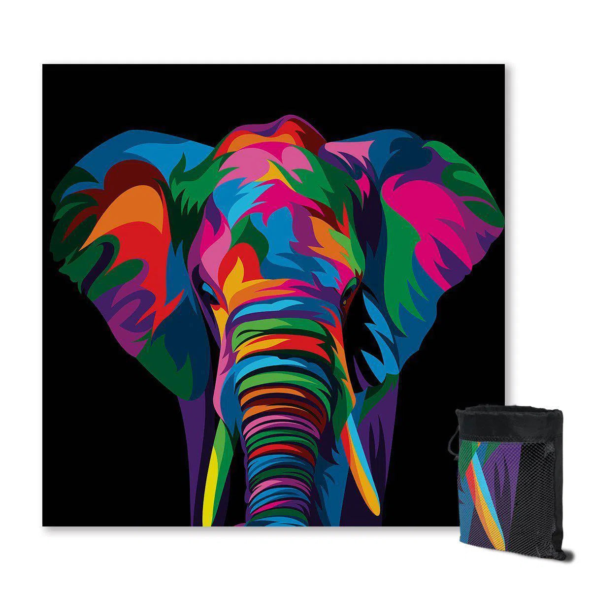 Colorful Elephant Sand-Free Quick Dry Beach Towel - Perfect for Pool, Beach, Travel & Outdoor Activities