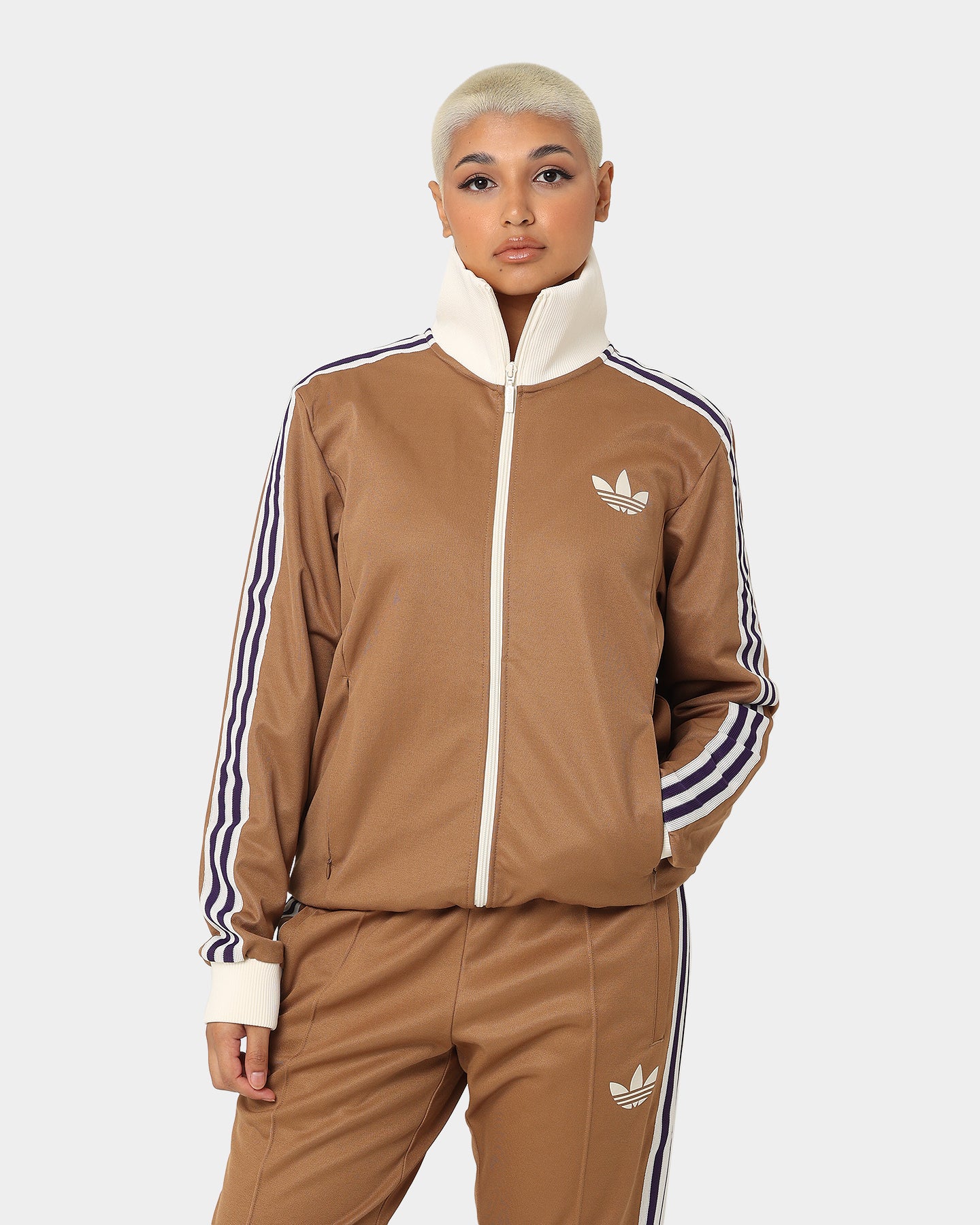 Adidas Adicolor Poly TT Jacket - Brown Desert | Lightweight Windbreaker for Men & Women | Perfect for Running, Hiking & Outdoor Activities