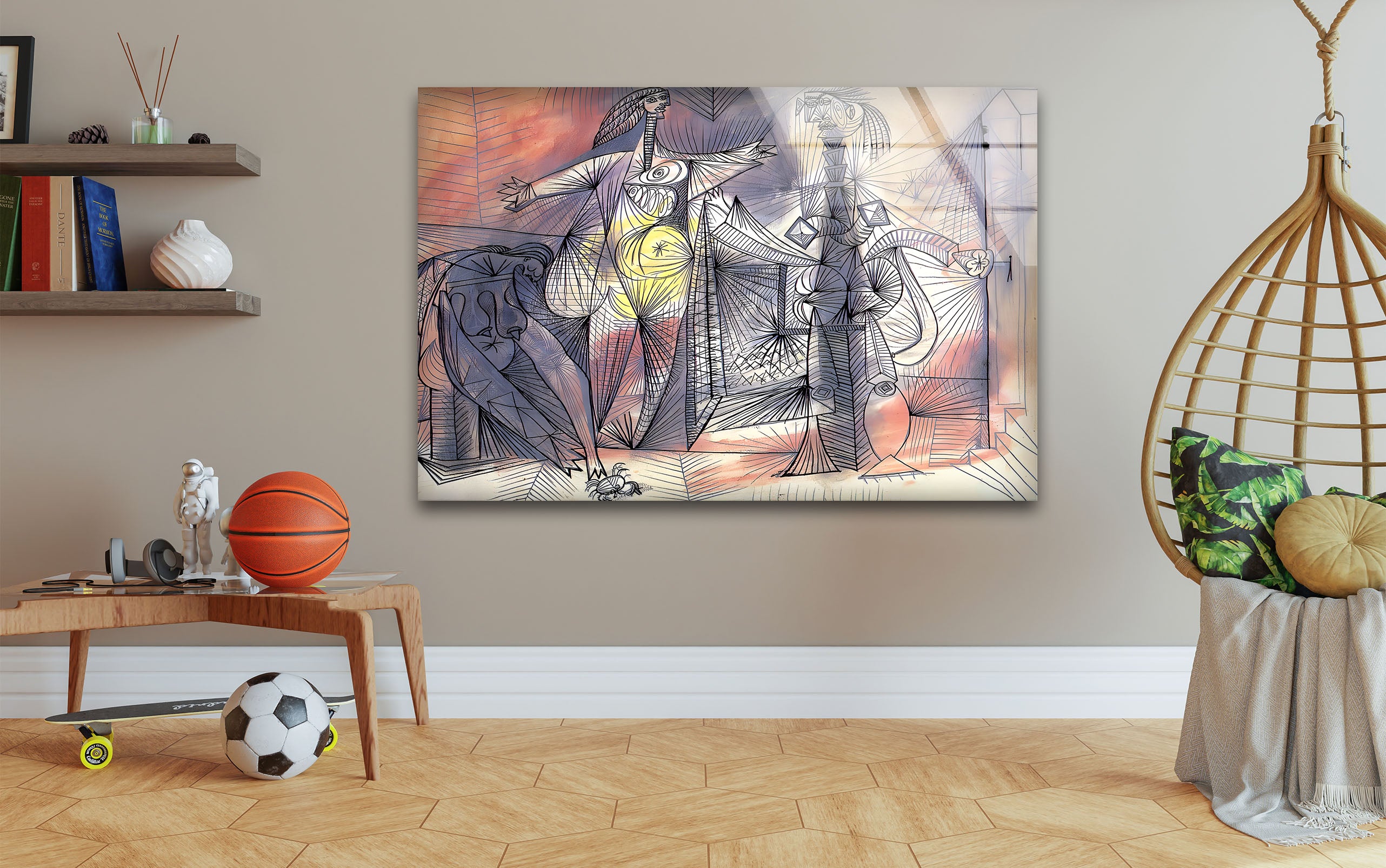 Pablo Picasso 'Bathers With Crab' Glass Wall Art - Stunning Home Decor for Living Room, Bedroom & Office