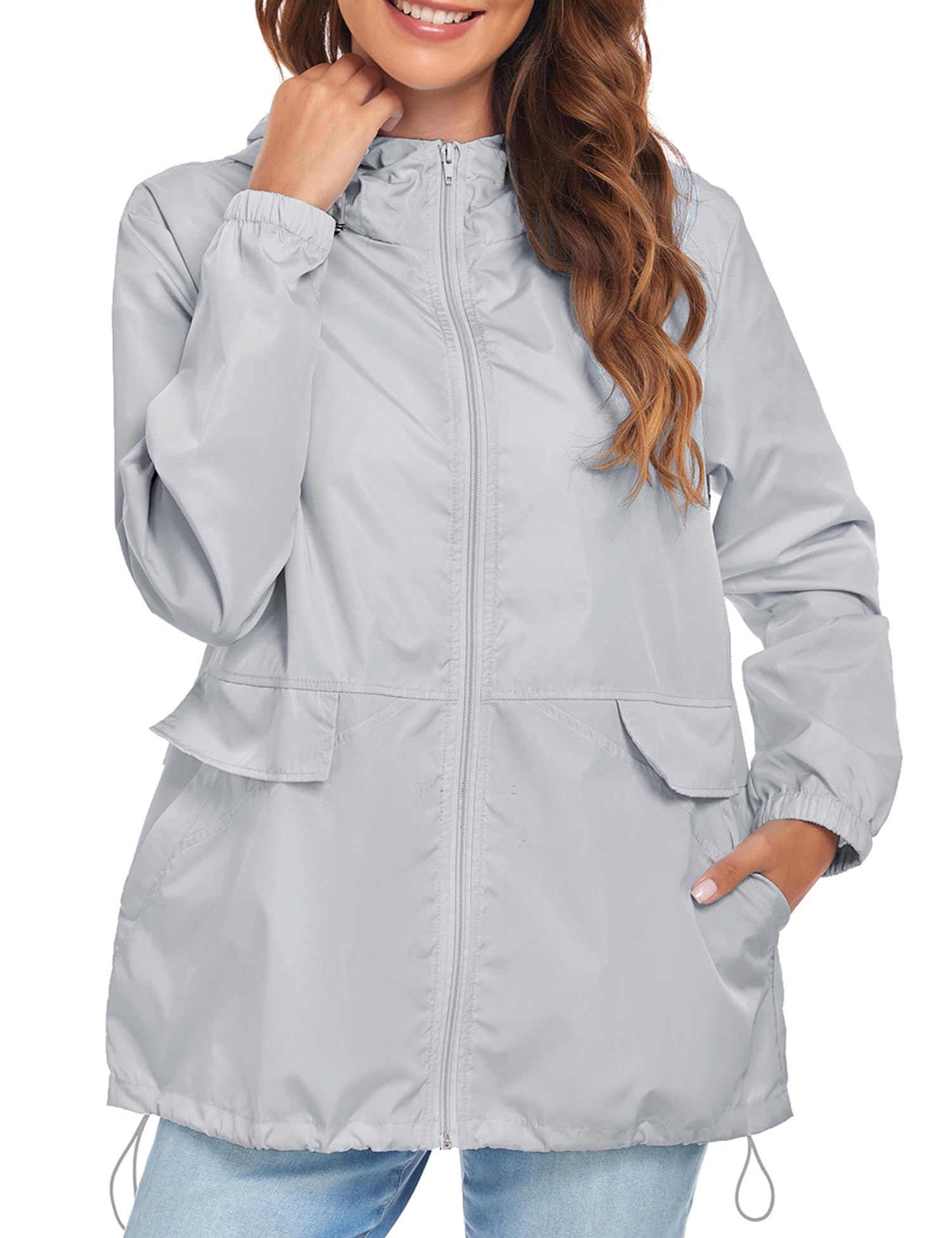 Lightweight Waterproof Women's Raincoat - Packable Windproof Hooded Rain Jacket for Outdoor Activities (Sizes S-XXL) | Perfect for Hiking, Travel & Commuting
