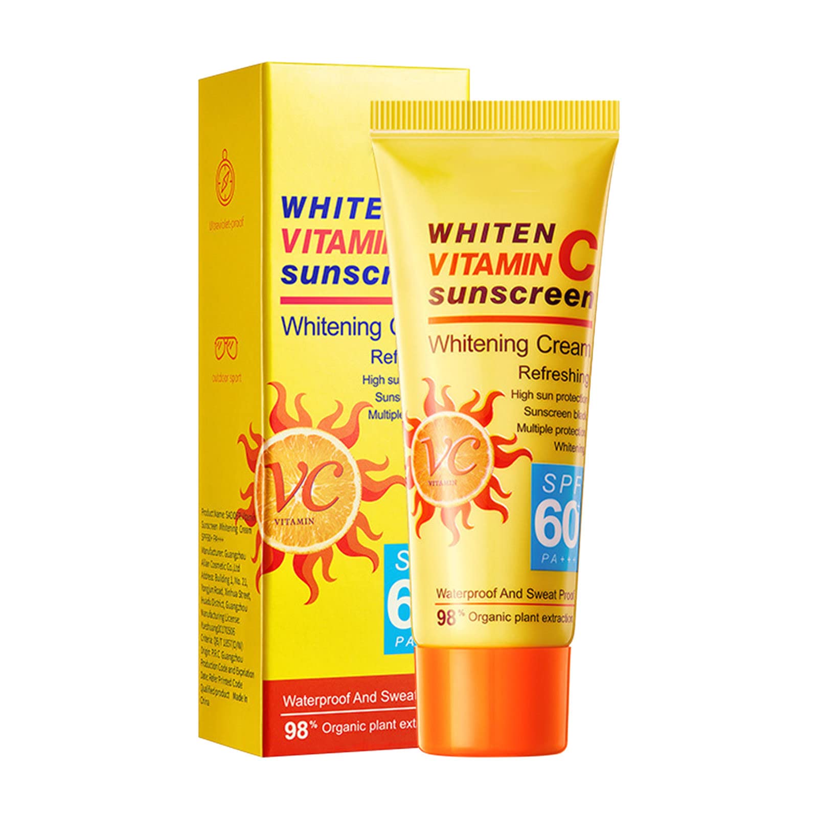 Natural Whitening Sunscreen SPF 70 - Anti-Sweat, Hydrating & Non-Greasy Sunblock Spray with Moisturizing Ingredients | Perfect for Beach, Outdoor Sports & Daily Sun Protection